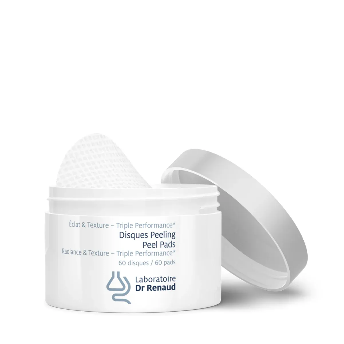 Peel pads in open container