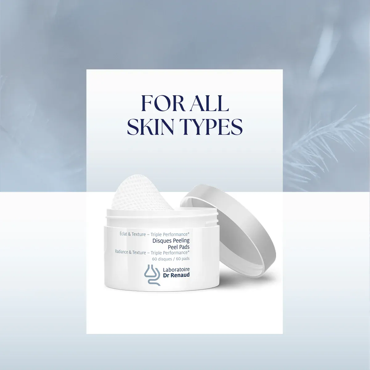 Open jar of skincare peeling pads