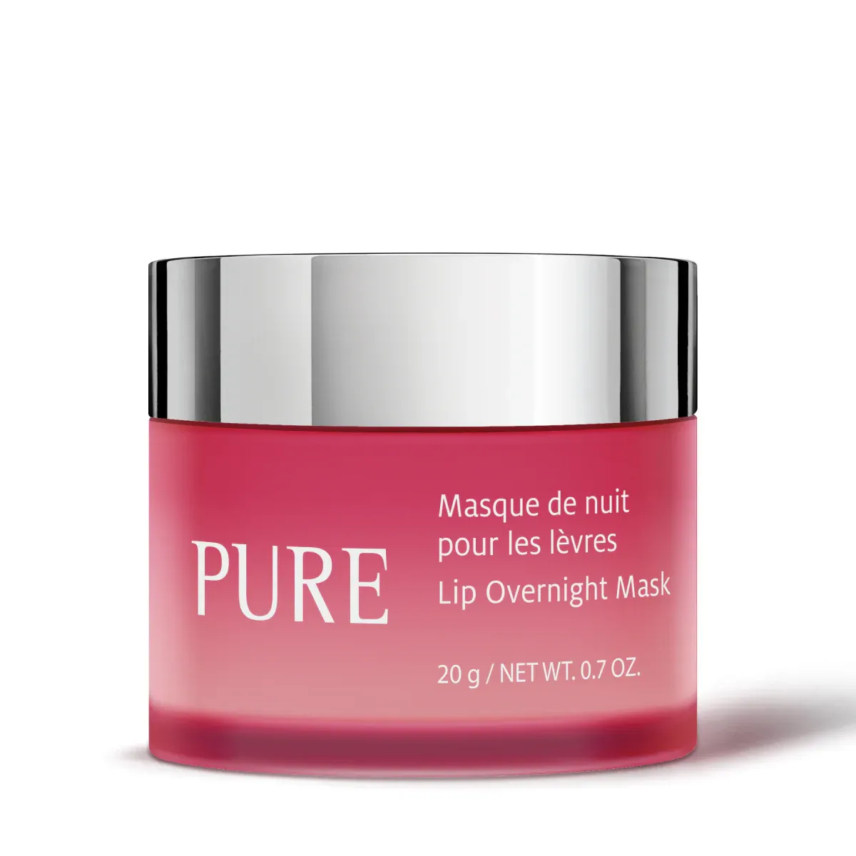 Pink lip mask with silver lid
