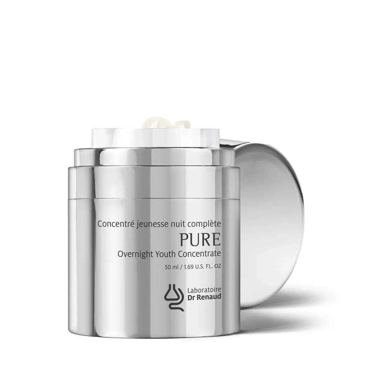 Skincare product in metallic packaging