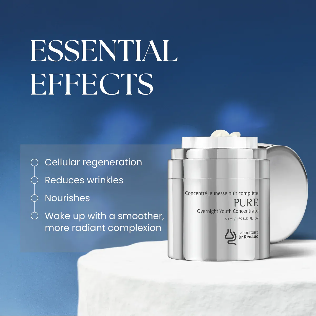 Skincare product against blue background