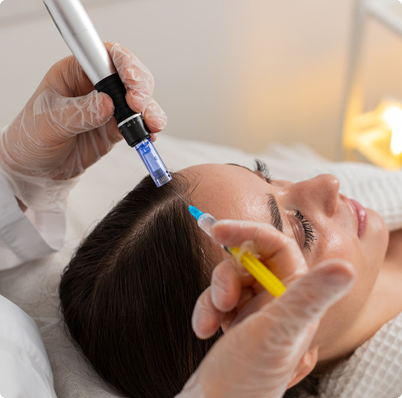 Professional skincare procedure in clinic