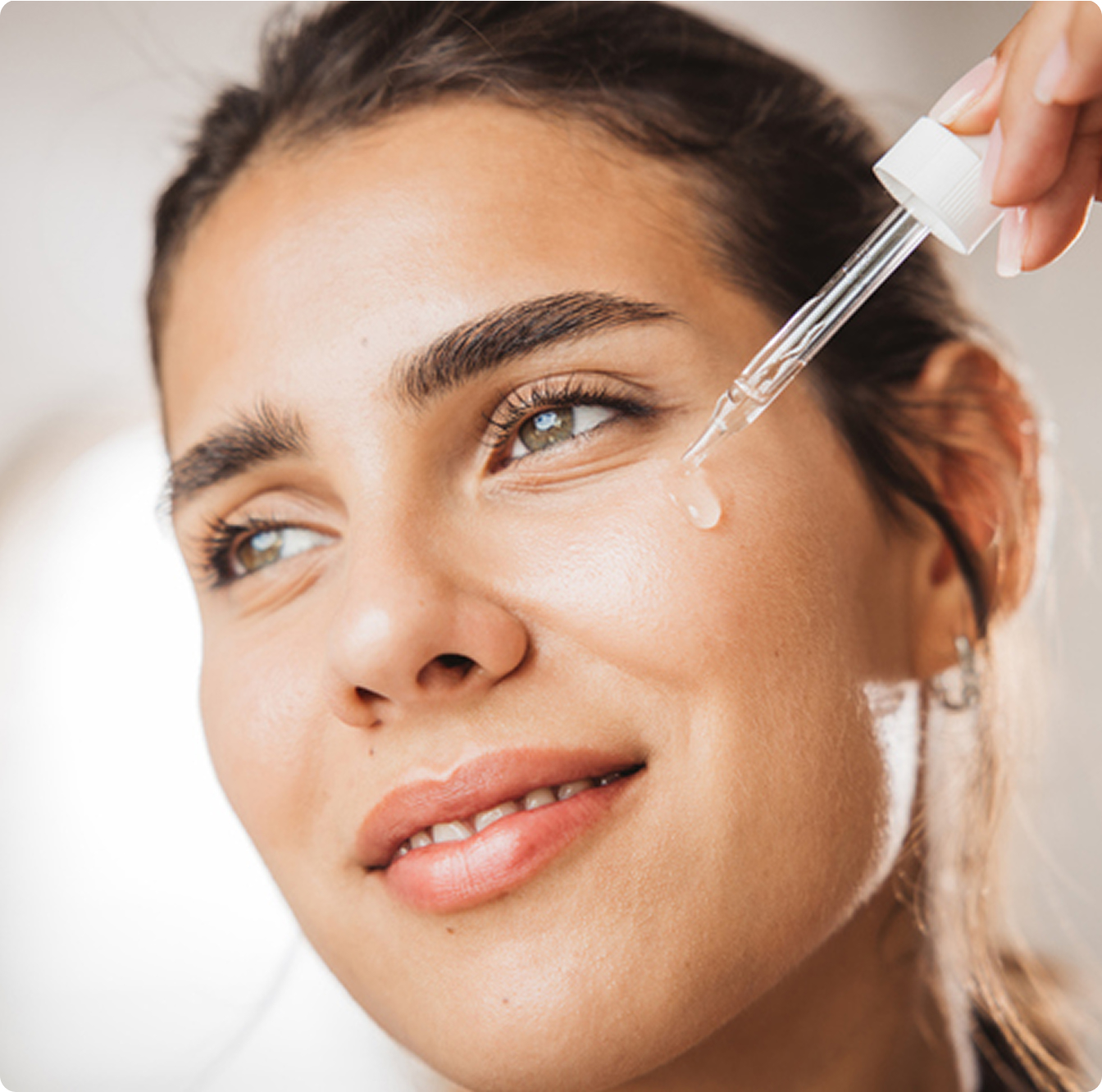 Close-up skincare routine application