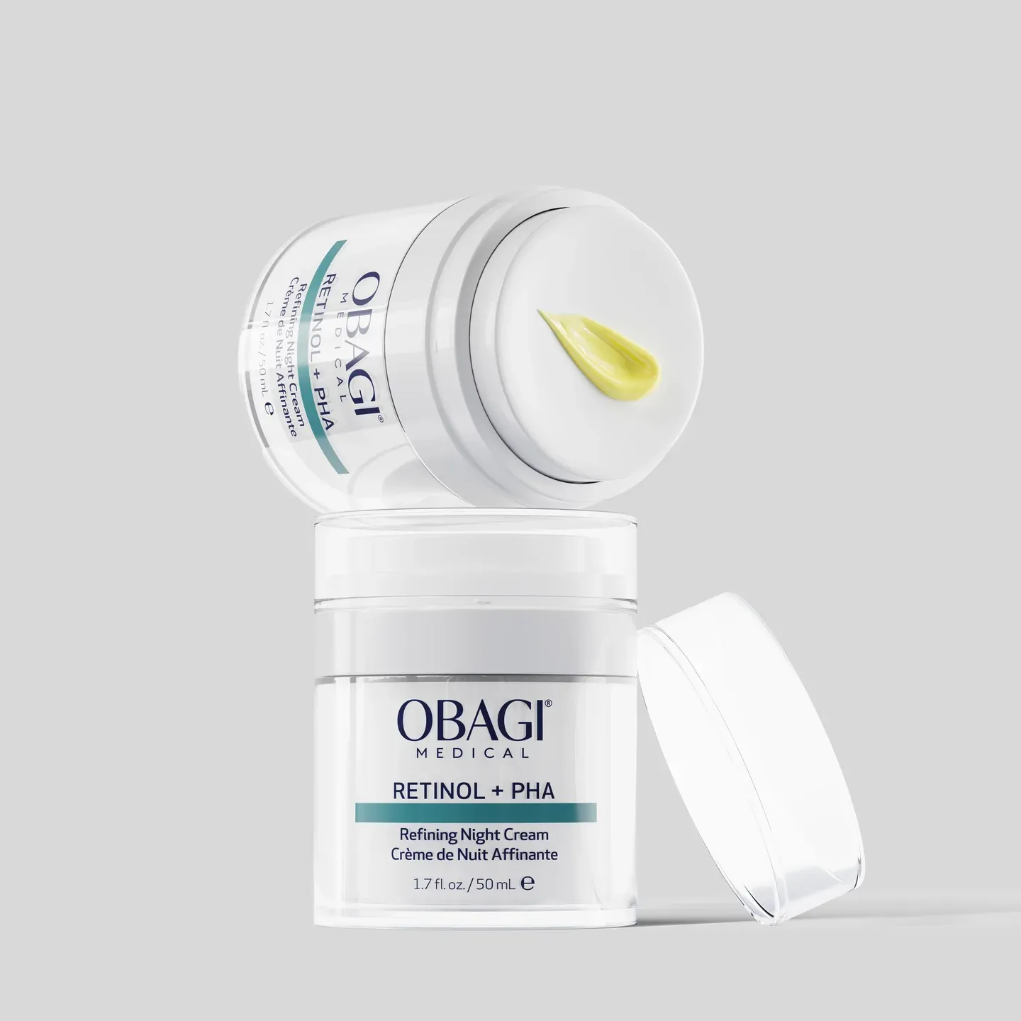 Skincare product with open lid
