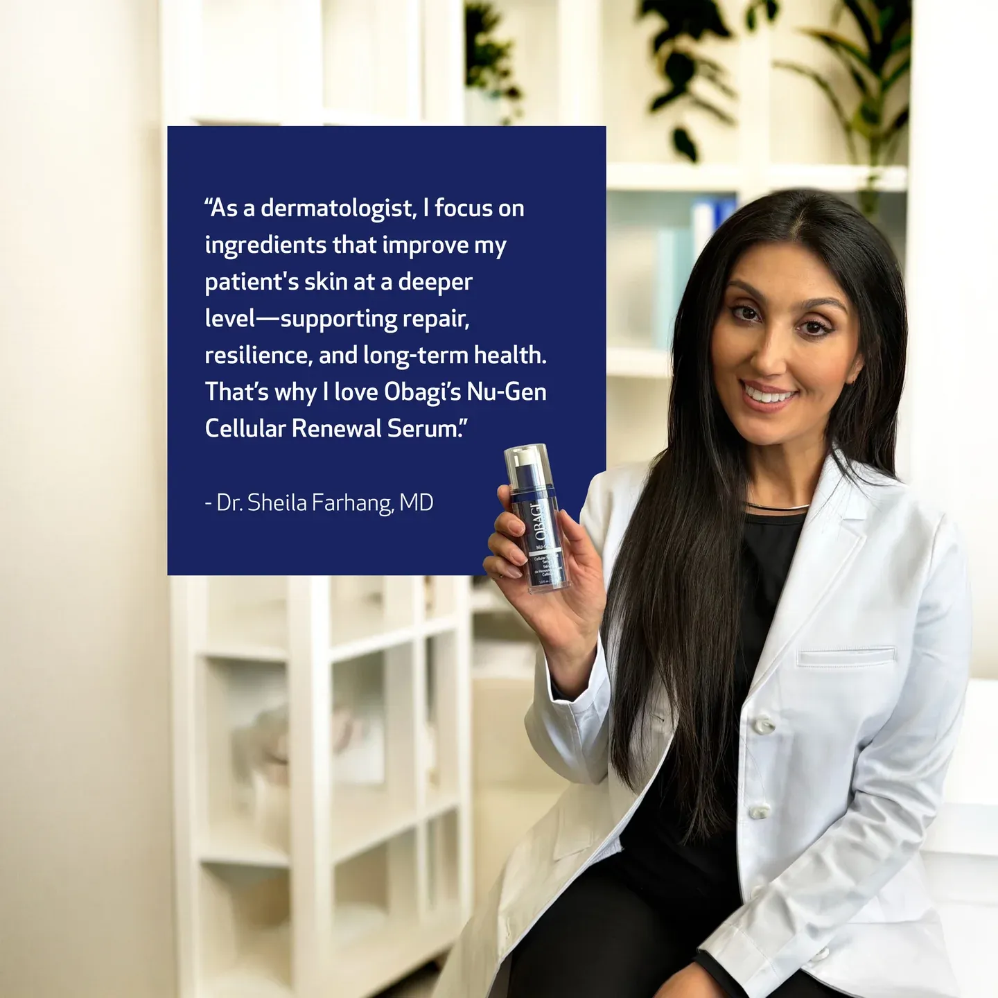 Doctor promoting skin renewal serum